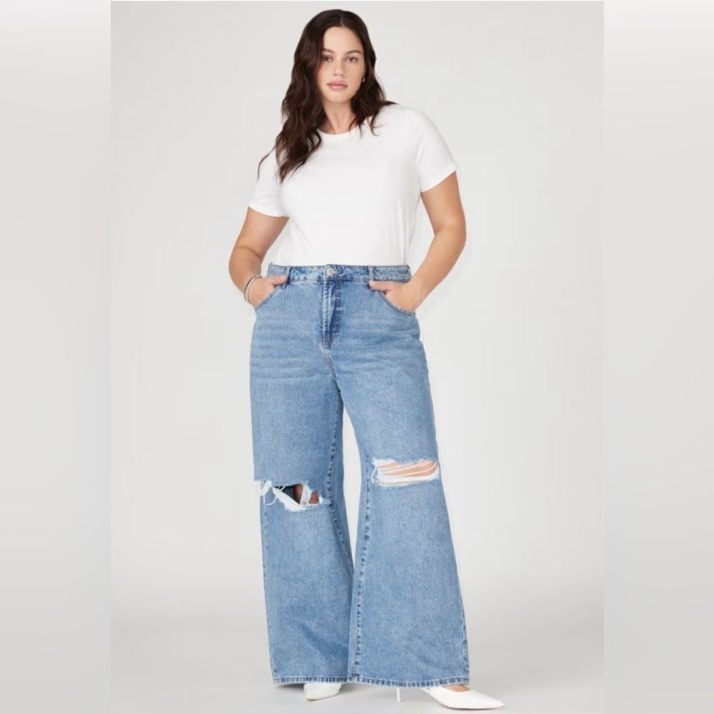 Eloquii The Yvette Rigid Wide Leg Jean